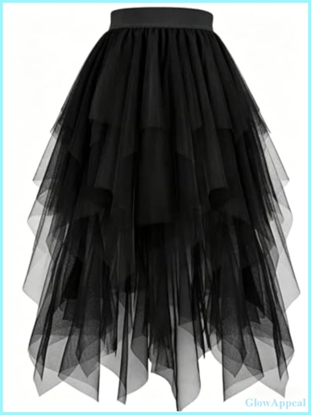 Women's Tulle Midi Skirt High Low Layered A-Line Fairy Tutu Party 80s